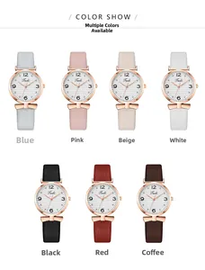 Detailed collection of Tadi women's quartz watches in seven stylish leather strap colors