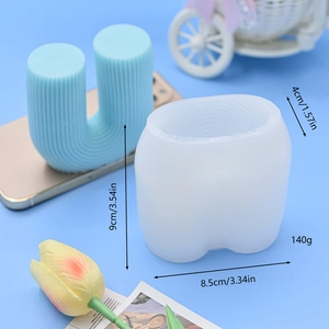 U-shaped stripe silicone mold for DIY geometric candles and 3D resin art ornaments