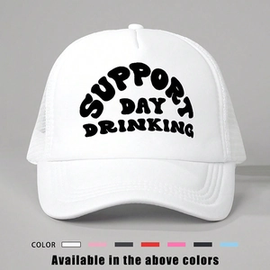 Support Day Drinking Mesh Trucker Hat Breathable Adjustable Snapback Baseball Cap Sun Protection Unisex Outdoor