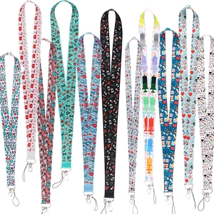 Lanyard Cartoon Medical Theme Polyester Alloy Neck Strap For ID Badge Phone Keys Nursing Doctor Professionals Printed Design