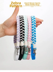 Close-up of colorful handmade woven cup straps for 40oz tumblers with silicone rings