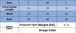 Guide des tailles pour robe décontractée avec mesures de longueur taille et poitrine