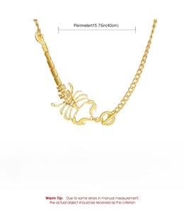 Detailspezifikationen einer 40cm goldenen Skorpion-Körperkette aus Legierung für Damen