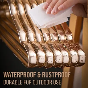 Premium rose gold aluminum alloy clothes hanger with waterproof rust-proof surface texture
