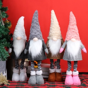 Christmas Gnome Plush Doll Retractable Legs Nordic Faceless Old Man Ornament Festive Desktop Decoration Holiday