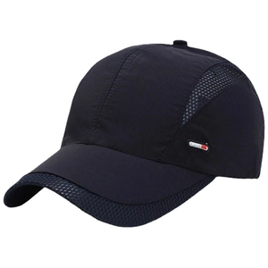 Quick-dry breathable mesh baseball cap for men in navy blue for outdoor sports