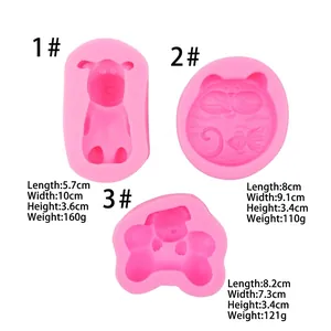 Pink silicone DIY molds in dog and cat shapes for soap, baking, and aromatherapy