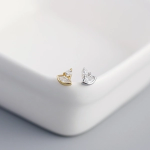 Detailed close-up of S925 sterling silver marquise cut earrings in gold and silver finish