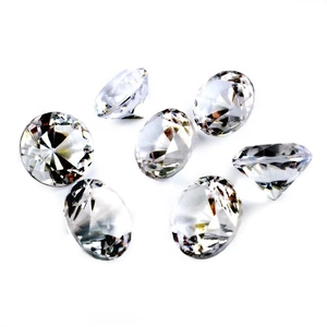 Set of clear faceted acrylic diamond ornaments for Christmas tree decoration in mixed shapes