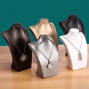 Jewelry Necklace Display Bust Stand Neck Mannequin Brushed Texture Pendant Showcase Holder Portrait Organizer