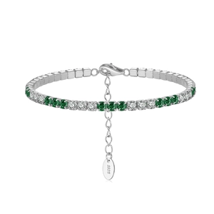 925 Sterling Silver Zirconia Tennis Bracelet For Women Minimalist 14K Gold Plated Adjustable Sparkly Gemstone Jewelry Gift