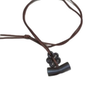 Retro velvet resin pendant necklace with floral accent on brown cord for women