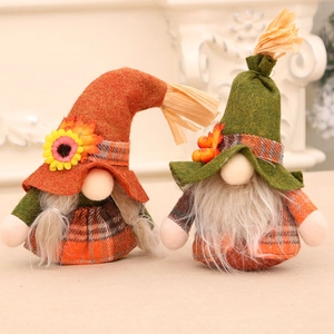 Fall Harvest Gnome Plush Thanksgiving Decorations Handmade Faceless Doll With Sunflower Maple Leaf For Home Table Ornament