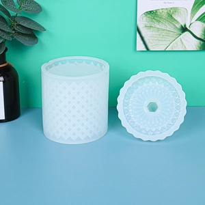 Stampo in silicone per barattoli di candele e scatole con motivo a diamante geometrico