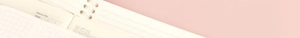 Macro detail of PET index tabs on grid and lined notebook pages with spiral binding