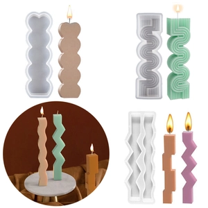 Silicone Candle Mold Long Wavy S-Shape Geometric Pattern For DIY Handmade Scented Candles Plaster Soap Modern Art Decor