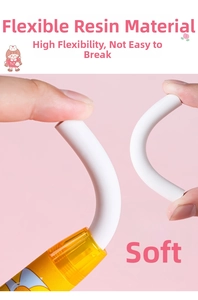 Detail showing the flexible resin core of a cartoon mechanical eraser pen with high durability