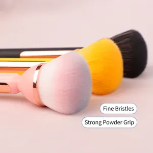 Soft gradient lotus bulb powder brushes with delicate bristles and gold ferrules