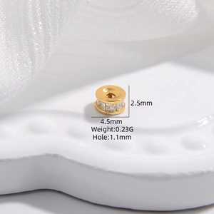 Distanziatore in argento S925 dorato con zirconi per bracciali fai da te 4.5mm