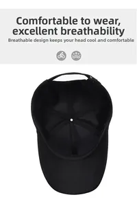 Détail de la doublure en maille respirante noire avec icône de flux d'air pour casquette