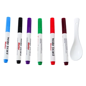 6-color magic floating water pens set with ceramic spoon for DIY creative drawing