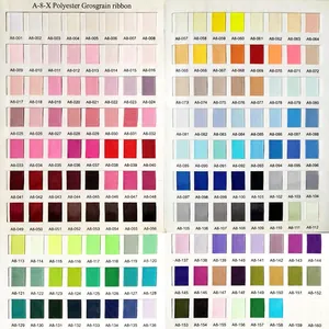 Polyester grosgrain ribbon color chart with 160 shades for DIY hair bows and gift wrapping