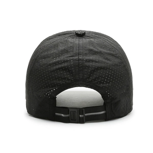 Cappello da baseball nero traspirante ad asciugatura rapida con fibbia regolabile
