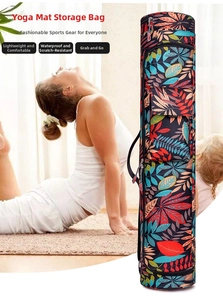 Sac de yoga étanche avec imprimé feuilles colorées et poignées de transport