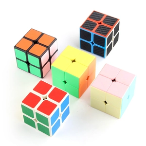 2x2 speed cubes set including carbon fiber, stickerless, and macaron colors for beginners