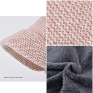Ensemble bonnet et tour de cou en tricot d'hiver avec doublure polaire chaude