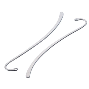 Polished silver-plated S-shaped metal bookmarks DIY accessories on white background