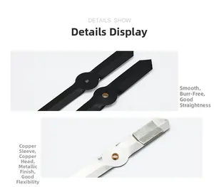 Detail of pure copper clock hands with smooth finish and high-precision metal sleeve