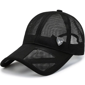 Mesh Baseball Cap Breathable Sun Protection Summer Outdoor Sports Adjustable Hat With Metal Badge For Men Women