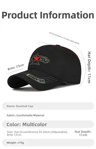 Detail showing adjustable strap and U.S. ARMY embroidery on black camouflage baseball cap