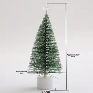 Mini LED Christmas tree detail showing 17cm height and 8cm width dimensions