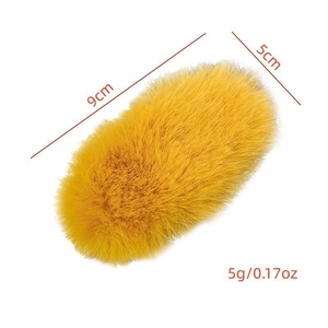 Cute plush candy yellow hair clip for women, sweet faux fur BB clip 9cm length