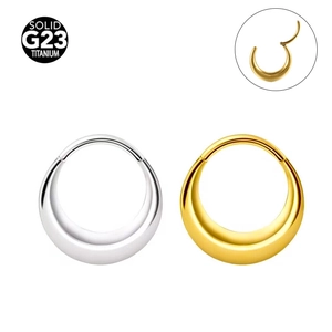G23 titanium seamless hinged rings in gold and silver finish for nose and ear piercings