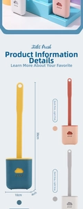 Detail of creative cloud toilet brush with wall-mounted base and silicone soft bristles