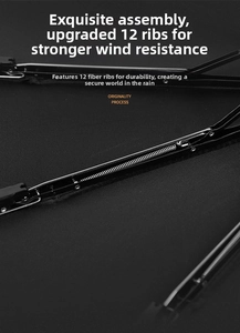 Detail of 12-rib reinforced automatic umbrella frame with precision spring brackets