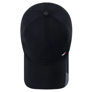Black breathable mesh baseball cap with laser cut ventilation and Sport Style text
