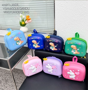 Multiple colorful toddler 3D cartoon hardshell backpacks with rabbit and dinosaur designs