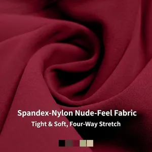 Set da yoga bordeaux effetto nudo in tessuto elasticizzato in quattro direzioni