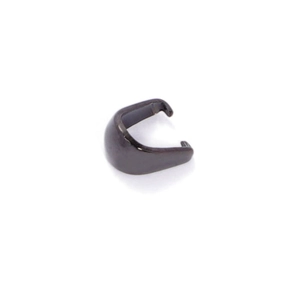 Polished gunmetal stainless steel bail clasp for jewelry making on a white background