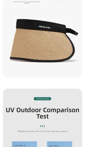 UPF test display of breathable sun visor hat showing 95 percent UV protection effect