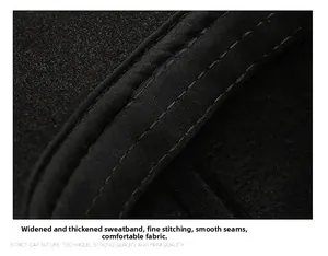 Detail of thickened sweatband and precise stitching on winter wool baseball cap