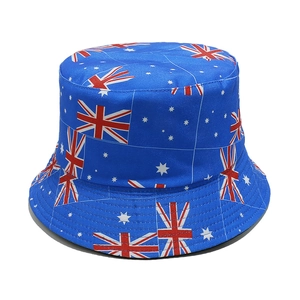 Détail du chapeau bob drapeau australien avec motifs Union Jack et Croix du Sud