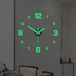 DIY Wall Clock Acrylic Frameless Luminous Silent Mirror 3D Surface Sticker Modern Home Decor For Living Room Office