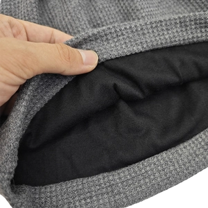 Berretto in maglia a nido d'ape con fodera termica a doppio strato per l'inverno