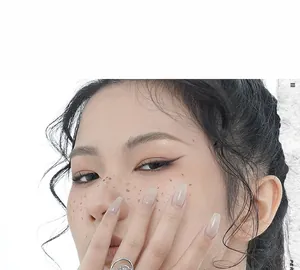 Close-up of a model wearing a S925 sterling silver open ring with an irregular hollow design