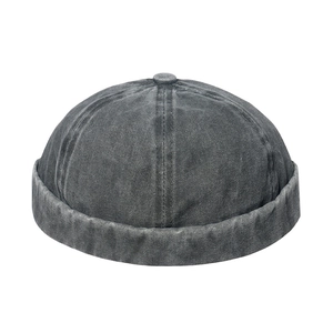 Bonnet docker gris délavé vintage de style industriel japonais pour hommes/femmes